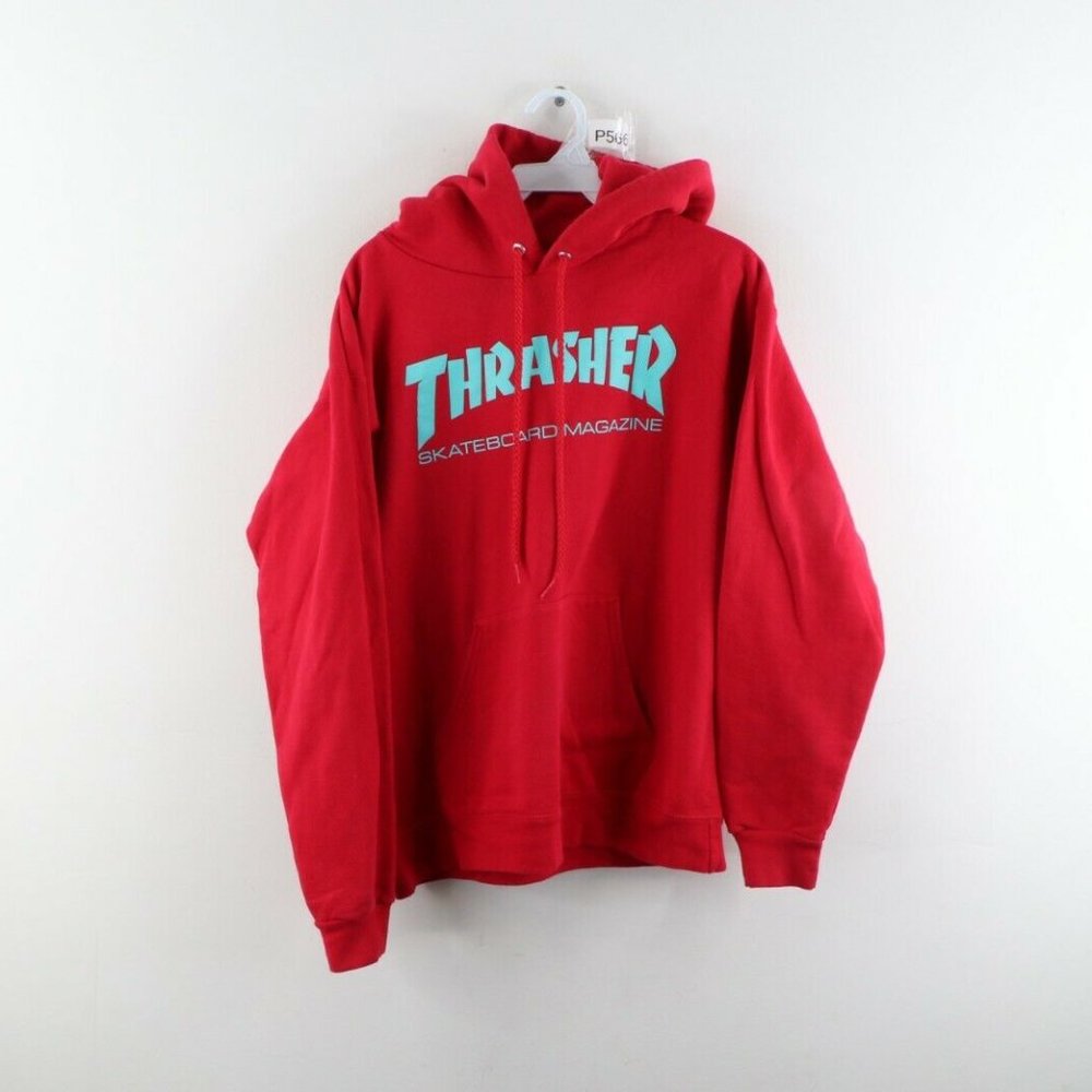 Vintage Thrasher Skateboard Magazine Hoodie Red